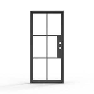6 Lite French Steel Exterior Single Glass Door