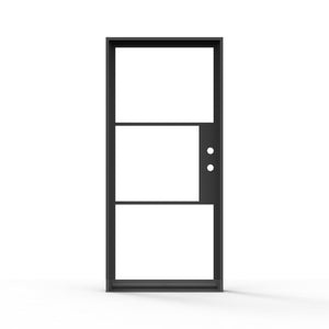 3 Lite French Steel Exterior Single Glass Door