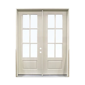8 lite french steel exterior double door