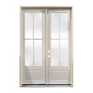 3 lite arched top french steel door