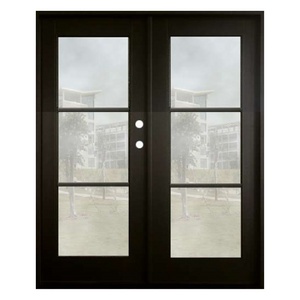 3 Lite Prefinished Black Fiberglass Entry Door