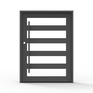 5 Lite Steel Pivot Door - Smart Glass