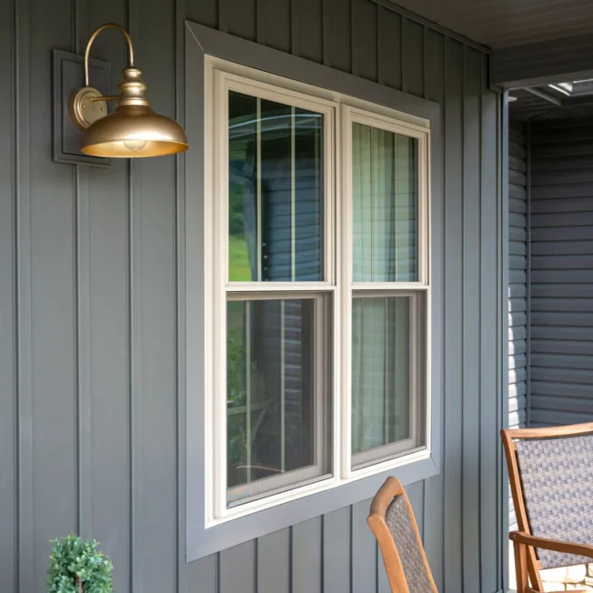 Endure™ Double Hung Windows in Sandstone with Cottage Grids