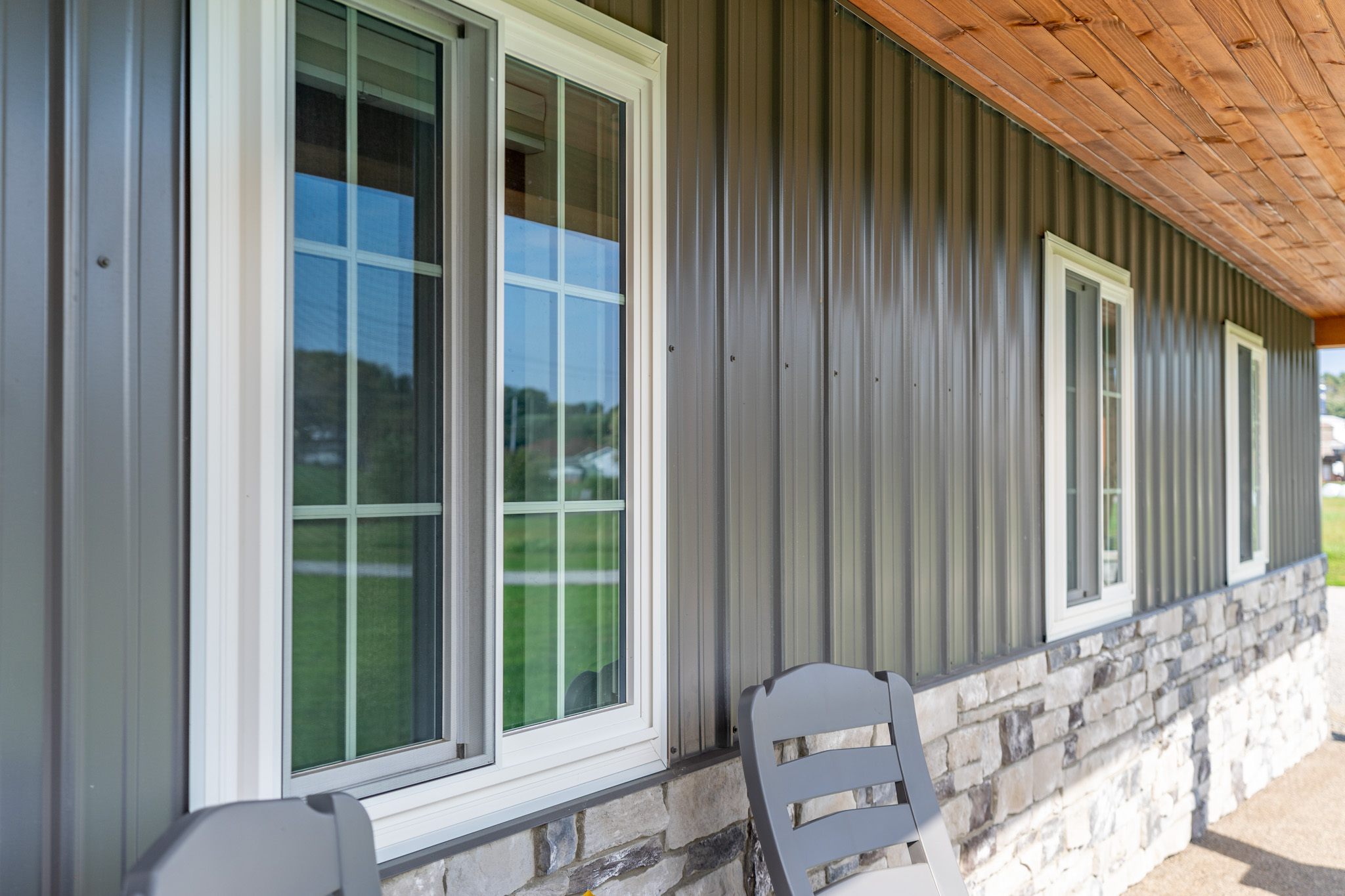 Endure™ Double Hung Windows in Textured Matte Coal Black with Internal Grids
