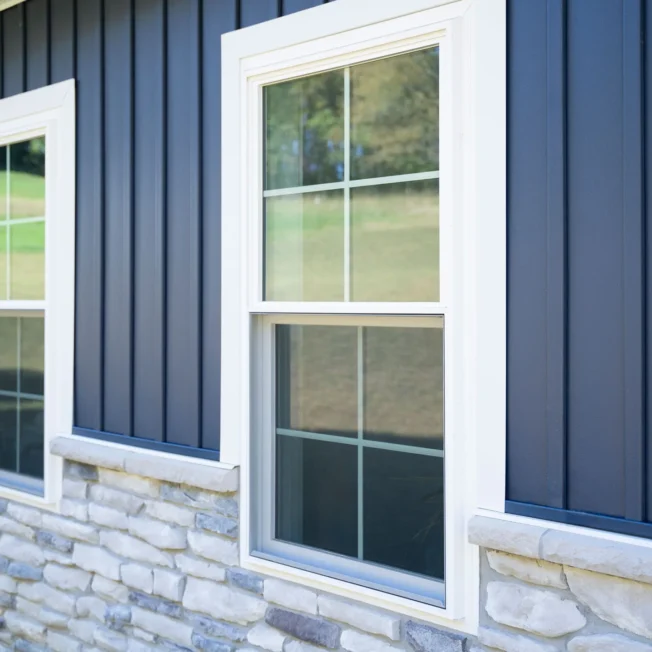 Endure™ Double Hung Windows in White with Contoured Internal Cottage Grids